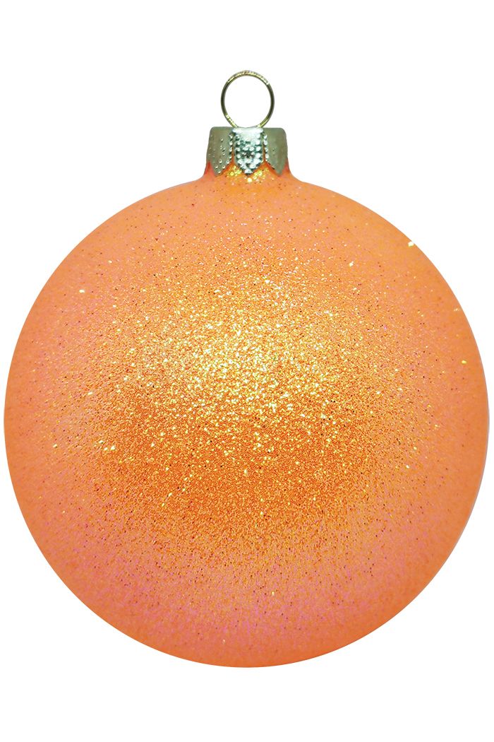 Пластиковый шар Искристый 11,5 и 13,5 см оранжевый